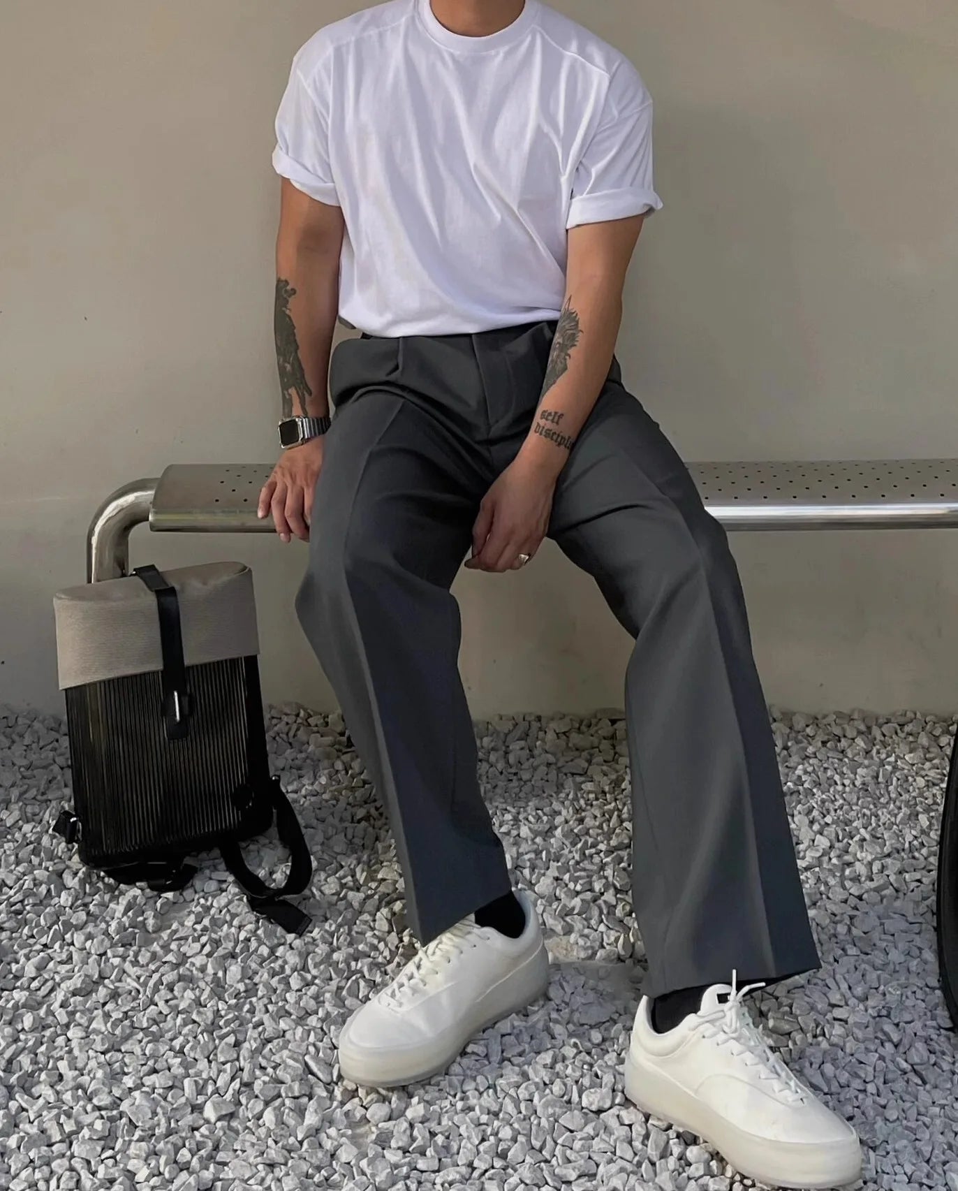 Voguable Gray Suit Pants Men Fashion Business Society Men Dress Pants Korean Loose Straight Pants Men Office Formal Trousers M-2XL voguable