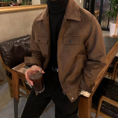 Voguable Winter Thickened Jacket Men Warm Fashion Casual Thick Suede Jackets Mens Streetwear Korean Loose Short Coat Men Outwear M-2XL voguable