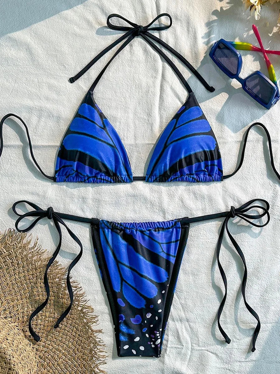 Voguable  Triangle String Thong Bikinis Women Padded Swimwear Female Sexy Swimsuit Bathers Bathing Swimming Swim Suit Beachwear voguable