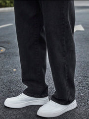 Voguable  Men's Straight Jeans - Relaxed Fit with Great Drape, Tummy & Slimming Dark Grey Wash voguable