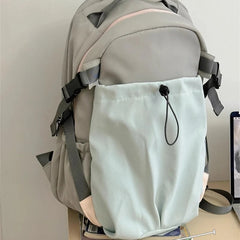 Outdoor Sports Contrast Color Drawstring Schoolbags Men Y2k Casual Travel Backpack High-capacity Backpacks for Women Students voguable