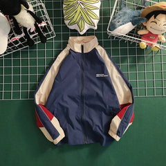 Voguable  2024 Hip Hop Varsity Jacket Men Women Autumn Patchwork Color Block Windbreaker Coats Fashion Loose Thin College Jackets voguable