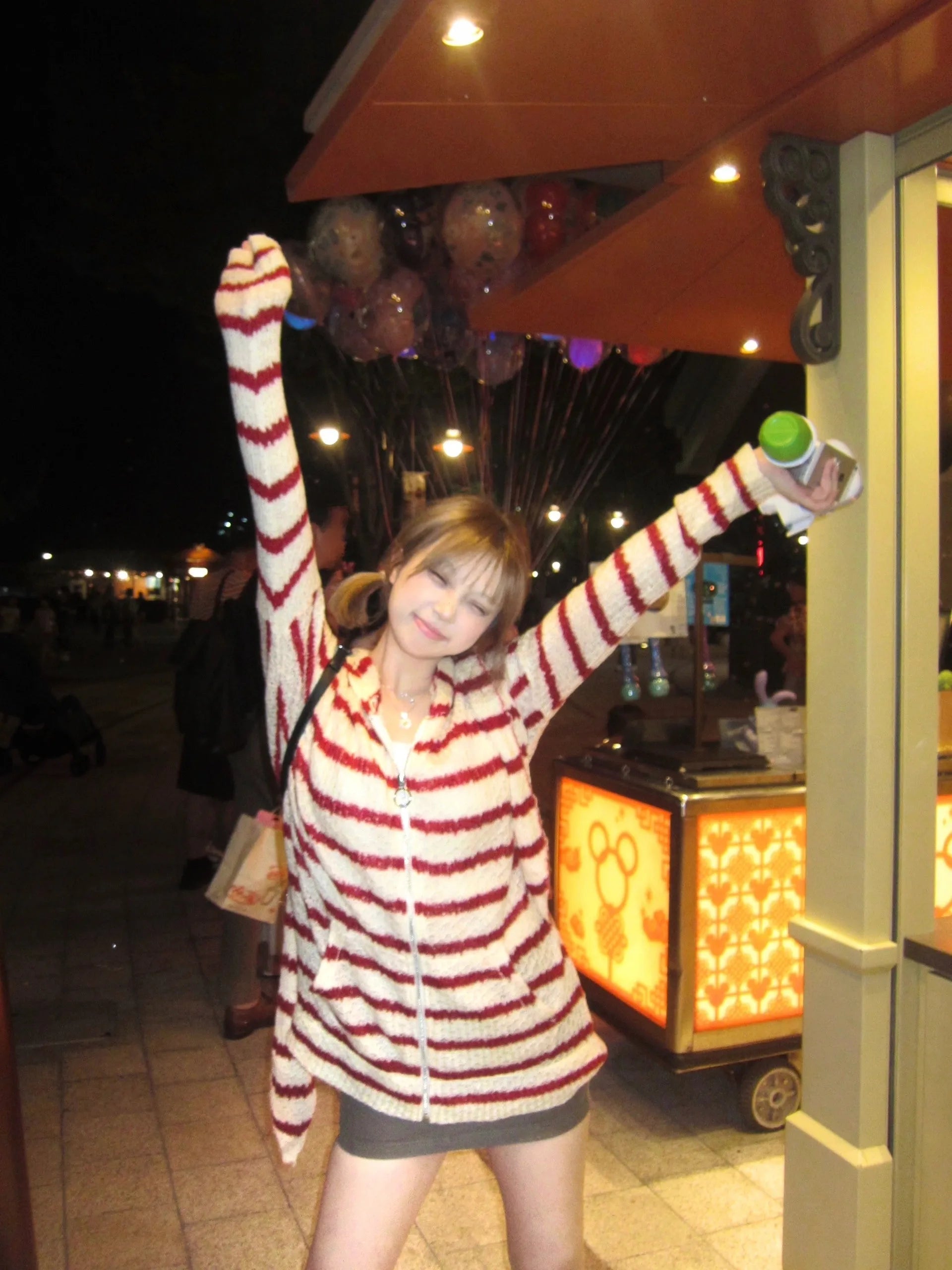 Japanese Y2k Hooded Cardigan 2000s Aesthetics Rabbit Ears Zipper Knitwear Vintage Harajuku Red Stripe Sweater Grunge voguable