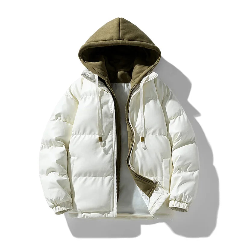 Winter Bread Cotton-padded Jackets Men Trendy Hooded Windproof Parkas Casual Cotton-Padded Jacket Warm Thick New Men's Coats voguable