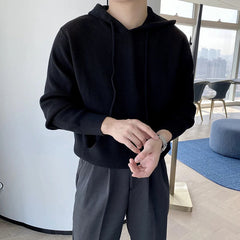 New Japanese Leisure Men's Hooded Sweater Trendy Harajuku Preppy Style Long Sleeve Hoodies Autumn Casual Vintage Warmth Knitwear voguable