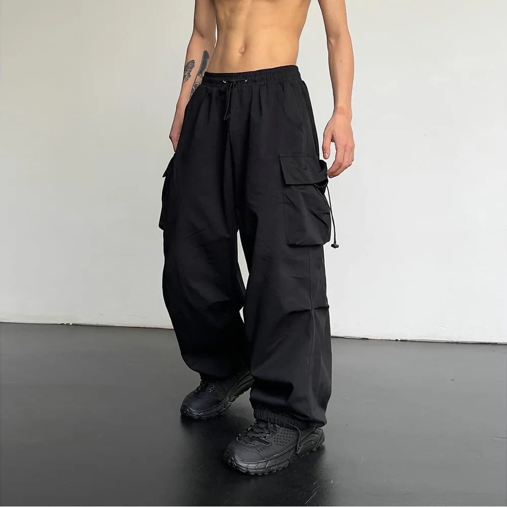 Streetwear Spring Summer Cargo Pants Men Multi-pocket Harajuku Casual Men's Jogger Pants Wide Leg Loose Women's Pants voguable