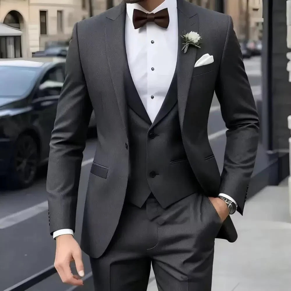 Voguable  New Men's Suit 3-Pieces Set (Jacket+Pants+Vest) Wedding/Party/Office Coat and Vests Trousers Sizes XS-6XL voguable