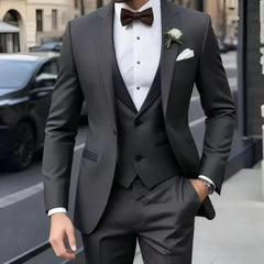 Voguable  New Men's Suit 3-Pieces Set (Jacket+Pants+Vest) Wedding/Party/Office Coat and Vests Trousers Sizes XS-6XL voguable