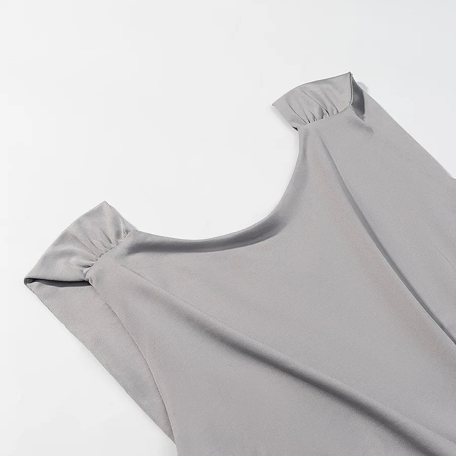 Voguable  Sexy Backless Top And  Skirt Set Fashionable Versatile Street Style Women's Casual Sportswear Suitable for All Seasons voguable