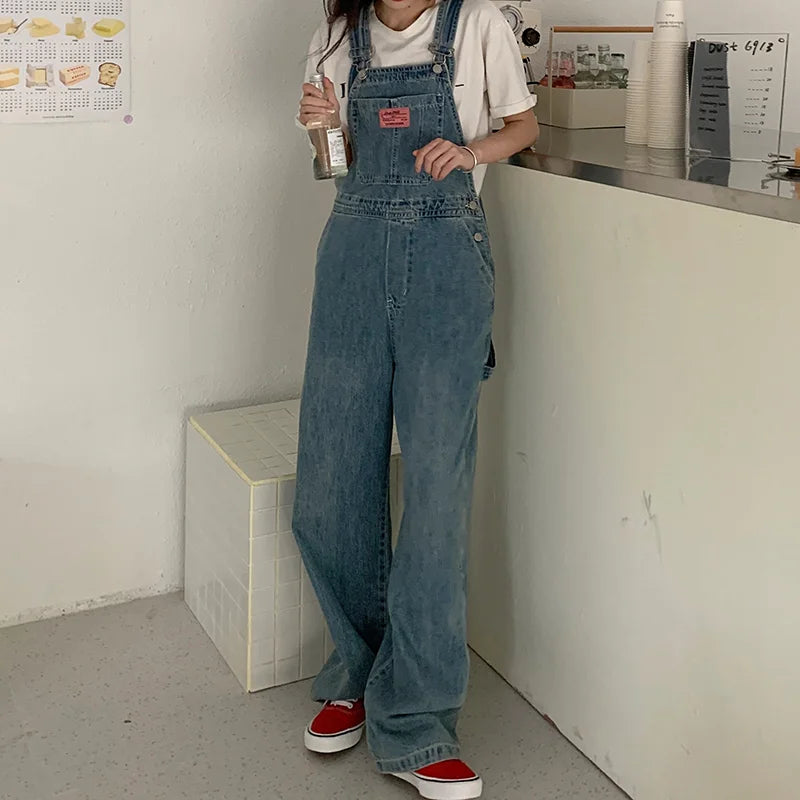 Voguable  Casual Denim Jumpsuits Women Autumn New Style Loose Jean Overalls Korean Baggy Wide Leg Rompers Woman voguable