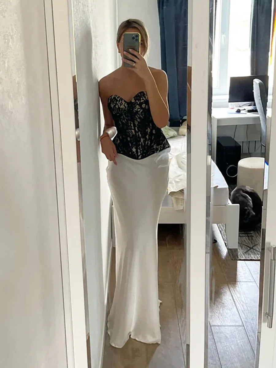 Casual Satin Women'S Skirt Spring Summer Fashion Loose High Waist Maxi Skirts Elegant Simple Slik Fishtail Skirt voguable