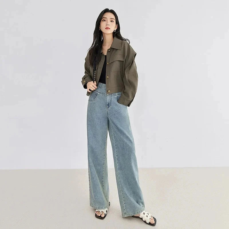 Streetwear Y2K Cargo Jacket Women Vintage Casual Long Sleeve Fall Short Coat Harajuku American Retro Pockets Bf Outwear Top voguable