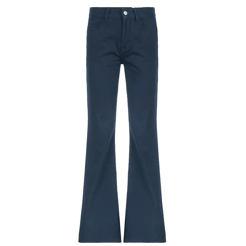 Blue Low Rise Jeans Casual Baggy Straight Denim Pants y2k Streetwear Basic Women Jeans Vintage 90s Trousers Korean Style voguable