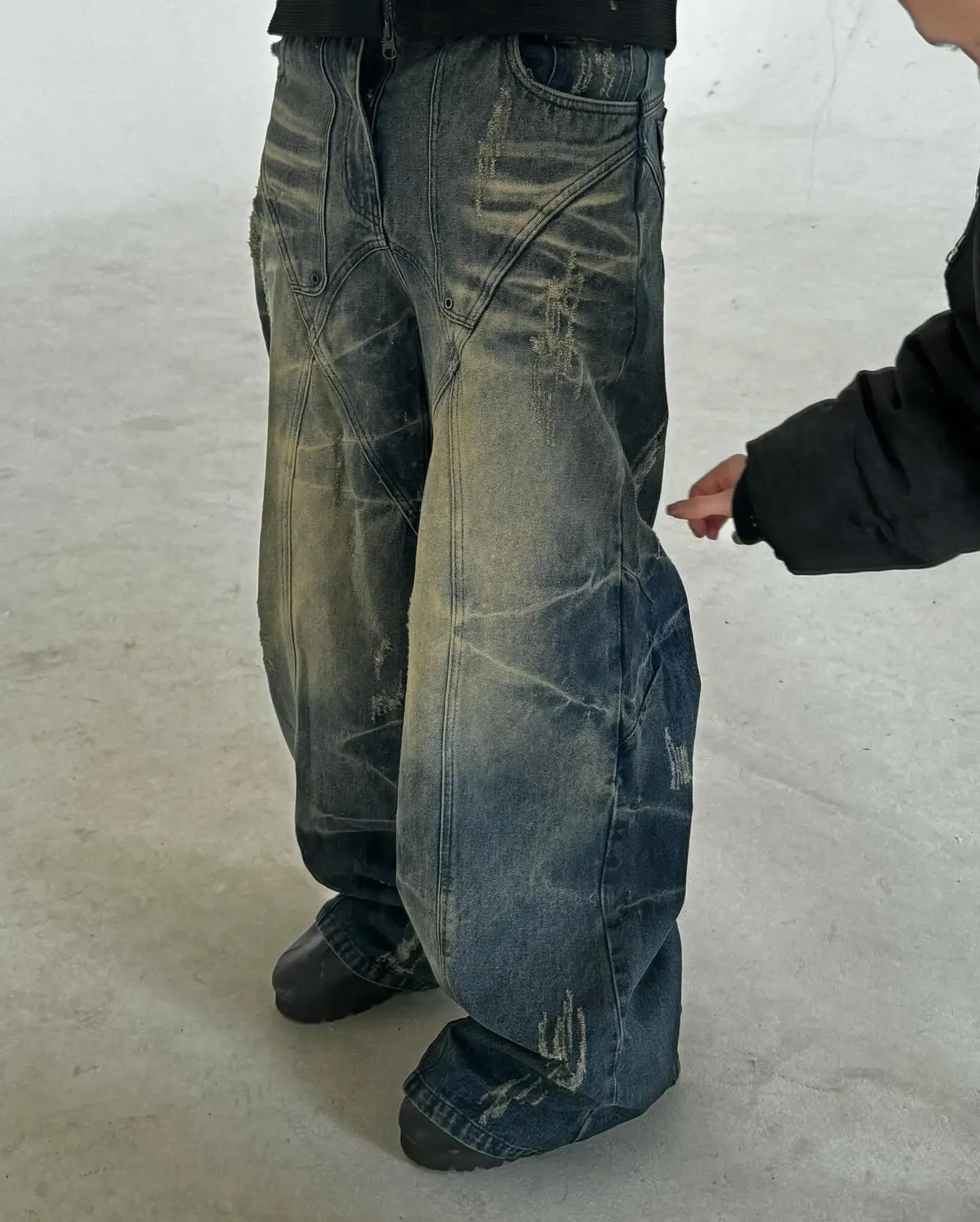 Retro High Waisted Baggy Jeans Y2k Jeans Punk Hip Hop Ripped Jeans for Women Harajuku Rock Wide Leg Slouchy Pants Streetwear voguable