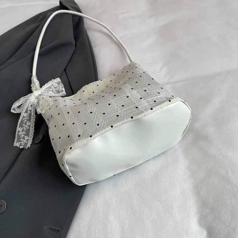 Luxury Design All Match Dot Shoulder Bags Sweet Y2k Aesthetic Casual Handbags Fashion Chic Women Streetwear Simple Underarm Bag voguable