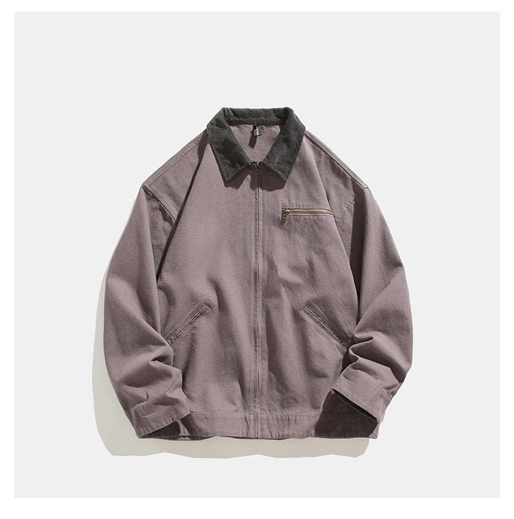 Voguable  Harajuku Jacket Men Spring 2024 New Hip hop Coat Streetwear Zipper Casual Retro Lapel Jackets Man voguable