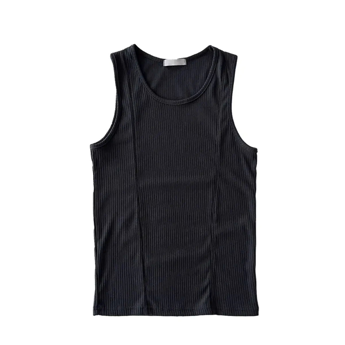Voguable  American Style Pure Cotton Ribbed Tank Top Muscle Men Hard Man Tight High Elasticity Sleeveless T-Shirt Splice Design Small S... voguable