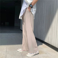 New Japanese Retro Male Suit Pants Light Luxury Straight Draped Button-down Business Casual Pants Premium Slim Elegant Trousers voguable