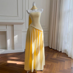 Fashion Women Dress Sleeveless Strapless Solid Color Female Summer Party Dresses New Tide 3QW1322 voguable