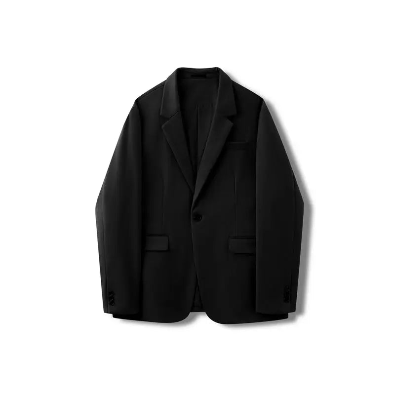 Simple Button Wooolen Coat Casual Wool Suit Jacket Men's Autumn Winter American High-end Business Casual Thick Wool Suit Top voguable