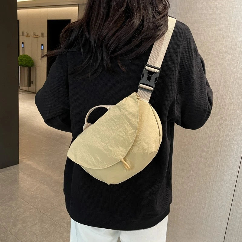 Casual All Match Vintage Women Chest Bag Simple Solid Streetwear Vintage Handbags Fashion Travel Femme Shoulder Crossbody Bags voguable