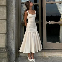 Sexy Plunge Splice Maxi Dress Outfits For Women Slim Fit Hip Wrap Party Club Dress Sleeveless Female Summer Fashion Solid voguable