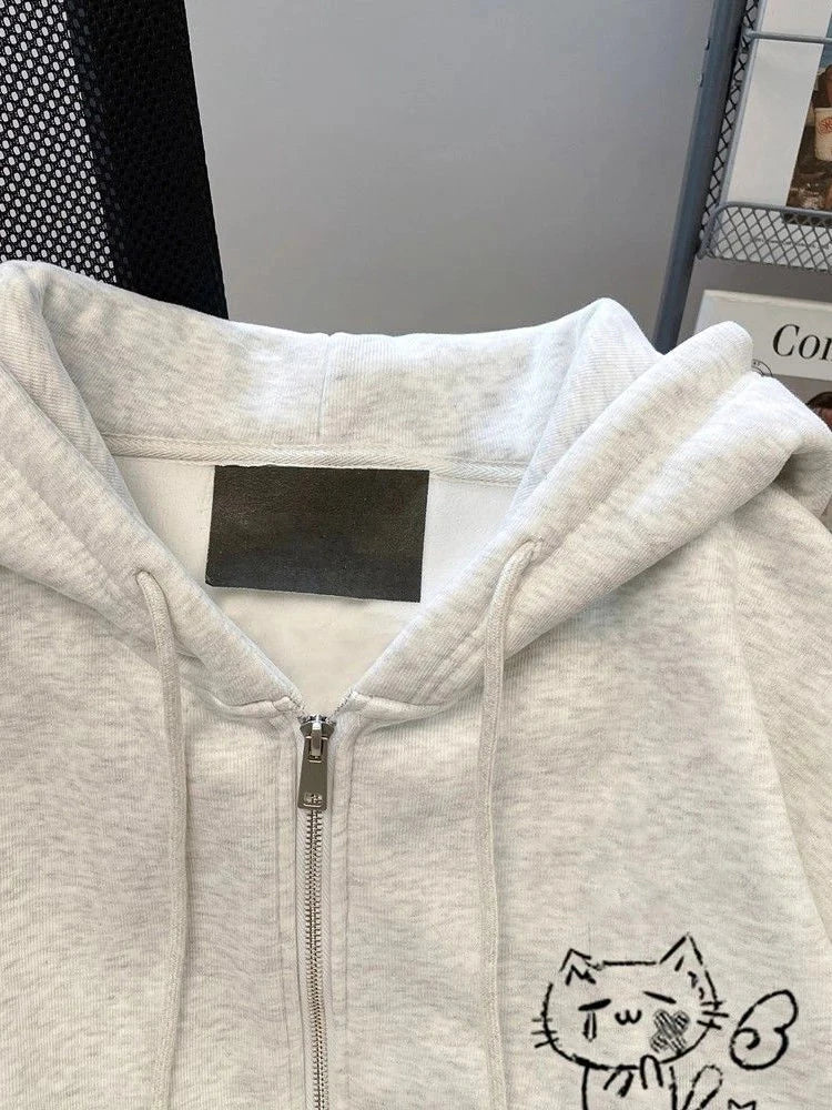 Japan Kawaii Cartoon Hoodies Women Vintage Preppy Style Cute Sweet Sweatshirts Loose Long Sleeve Lady Y2K Fall Winter Tops voguable