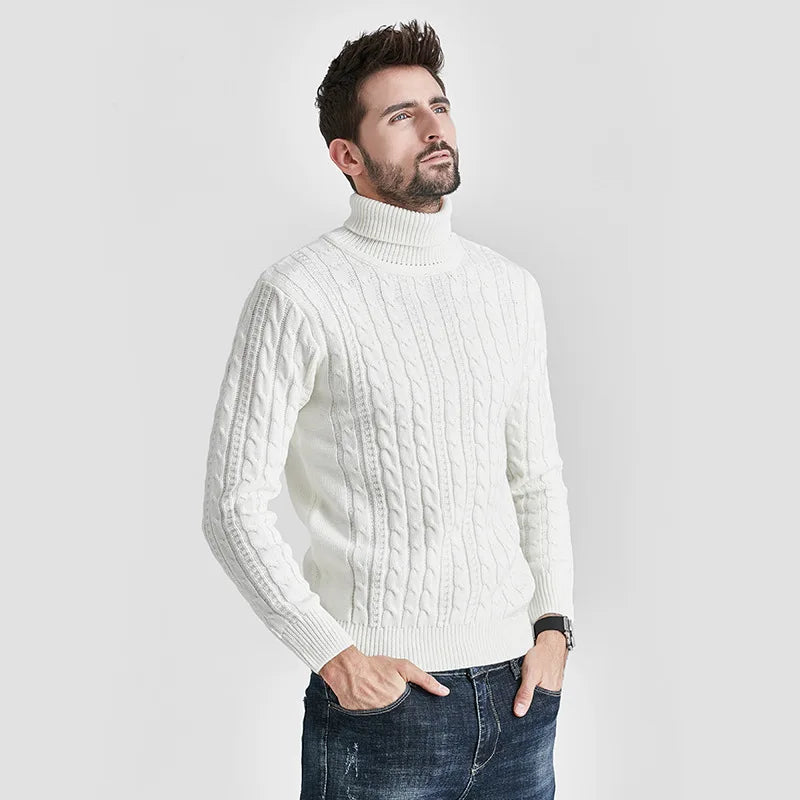 Boys Red Vintage Sweaters Winter Winter Striped Turtleneck Men Long Sleeve Pullovers Loose Knitted Knit Top Oversized Knitwear