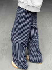 Vintage Blue Striped Jeans Women Casual High Waist Loose American Denim Pants Harajuku Streetwear Bf Hip Hop Wide Leg Pants voguable