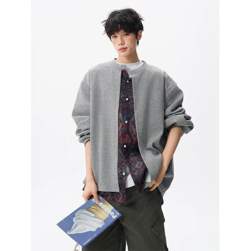 Jacket men Stand Up Collar Single Breasted Fake Two Piece Jacket Autumn Thin Ethnic Print Patchwork Mens Outerwear Coat men new voguable
