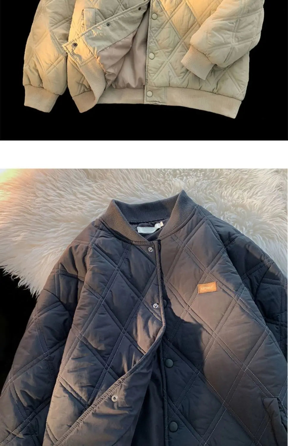 Winter Men's Jacket Stand Collar Thicken Button Windproof Baseball Jackets Casual Solid Warm Couples High Street Padded Clothes voguable