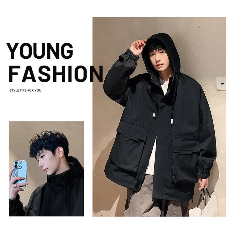 Outdoor jacket Streetwear Coffee Cargo Jacket Men Women 2025 Spring Harajuku Coat Korean Fashion Big Pocket Loose Casual 4Colors voguable