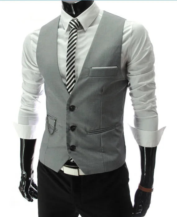 New Arrival Dress Vests For Men Slim Fit Mens Suit Vest Male Waistcoat Gilet Homme Casual Sleeveless Formal Business Jacket voguable