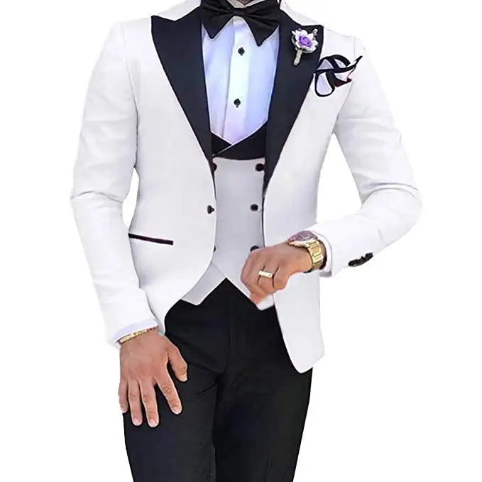 Voguable  Made Terno Slim Groom Tuxedos Wedding Men Suit Terno Masculino (Jacket+Pant+Vest) Mens's 3 Pieces Suits For Men voguable