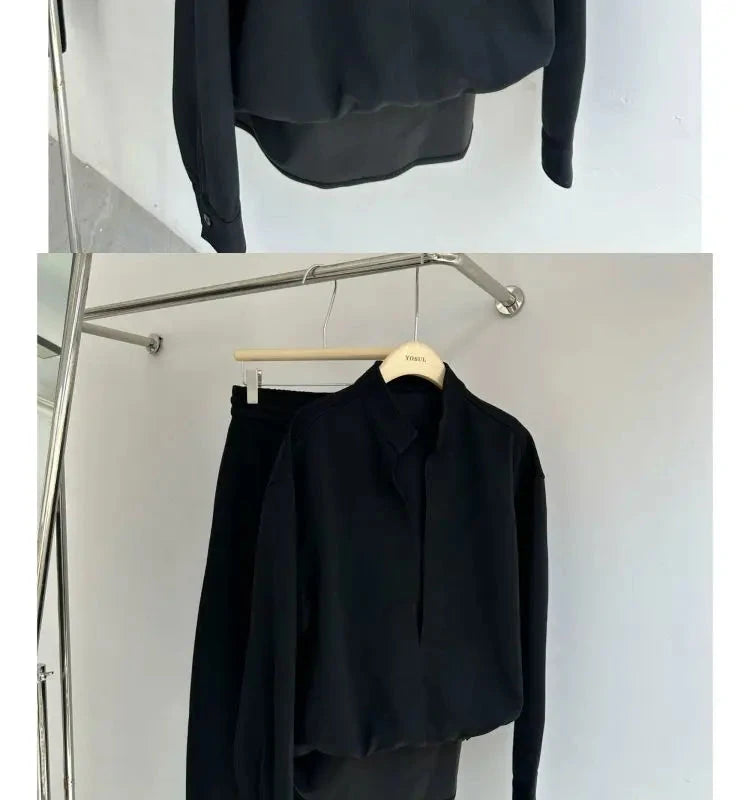 Korean Casual Sports High-end Suit Autumn Sweatshirt Fake Two-piece Spring Fashion Trend Casual Loose Suit Aesthetic Academy voguable