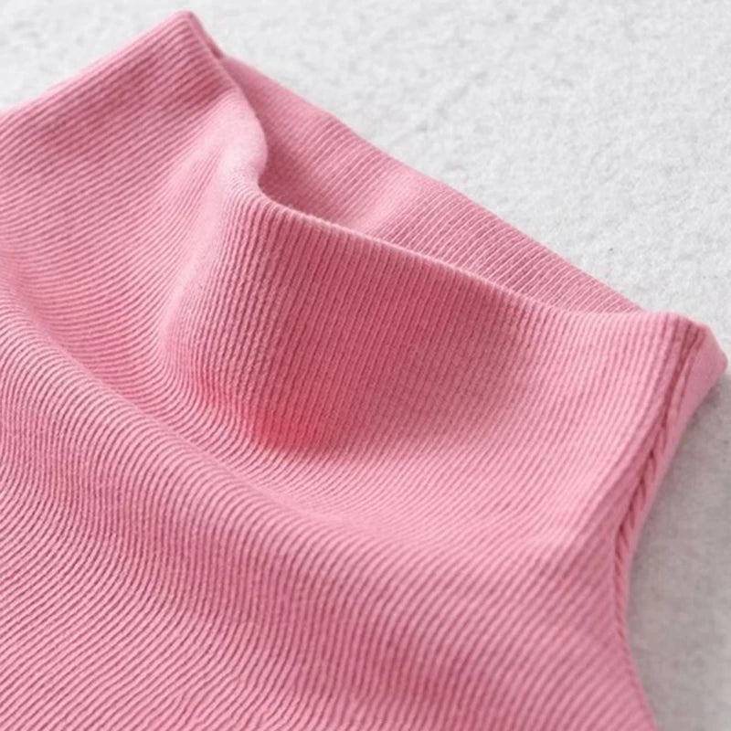 y2k Crop Tops Women Summer Vest Solid Color Mock Neck Sleeveless Stretchy T Shirts 2000s Aesthetic Clothing Streetwear voguable