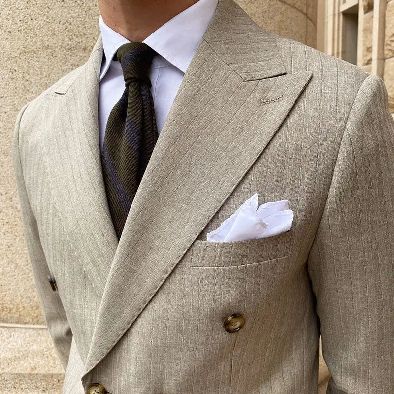 Voguable  7XL-XS (Jacket + Pants) Italian Style Luxury Striped Men Party Tuxedos Fashion Men's Wedding Social Slim Fit Suit 2 Piece Set voguable