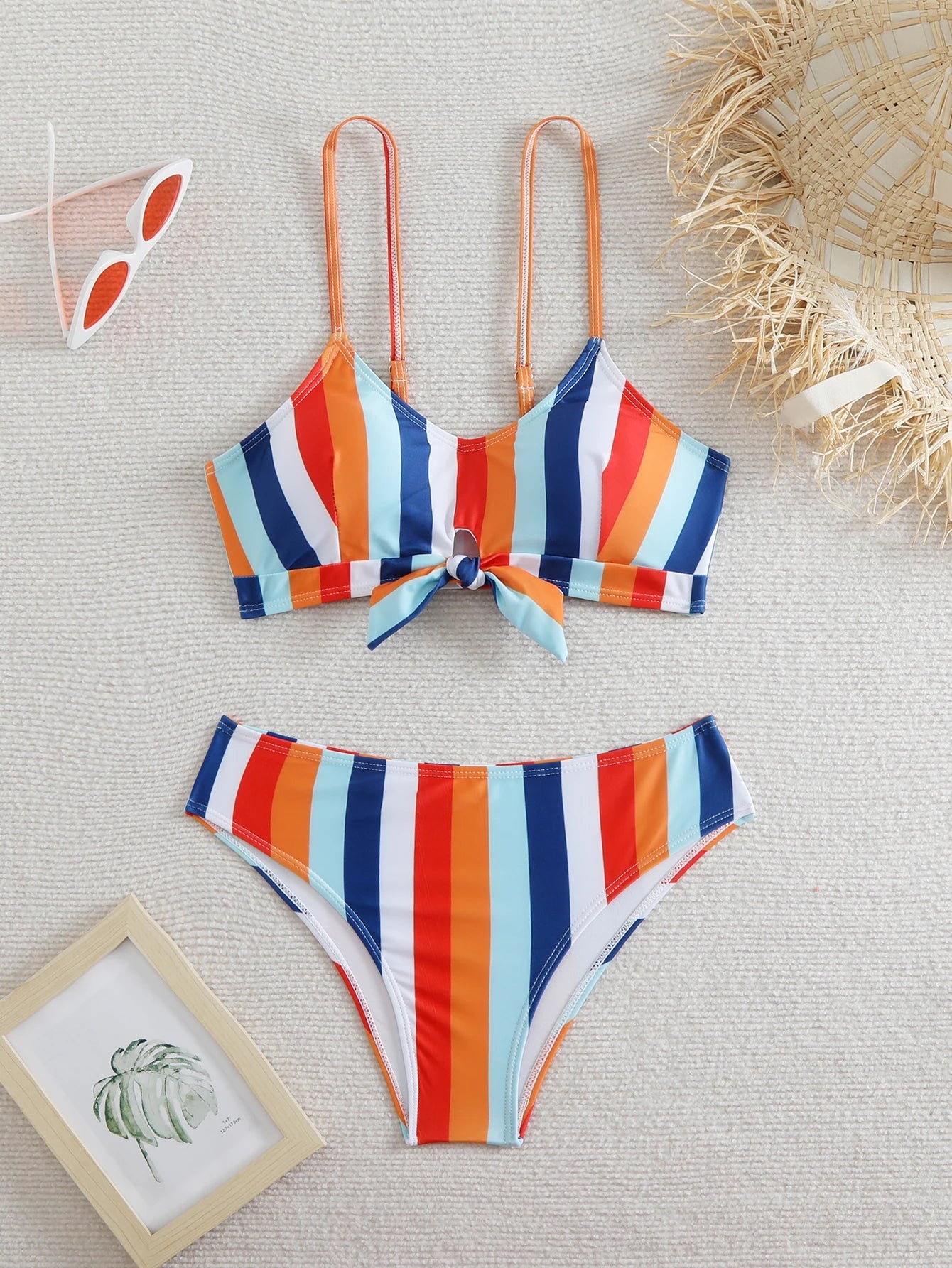 Voguable  High Waist Bikini Women Strappy Swimsuit Sexy Striped Swimwear Female Bathers Bathing Swimming Swim Suit Summer Beachwear voguable