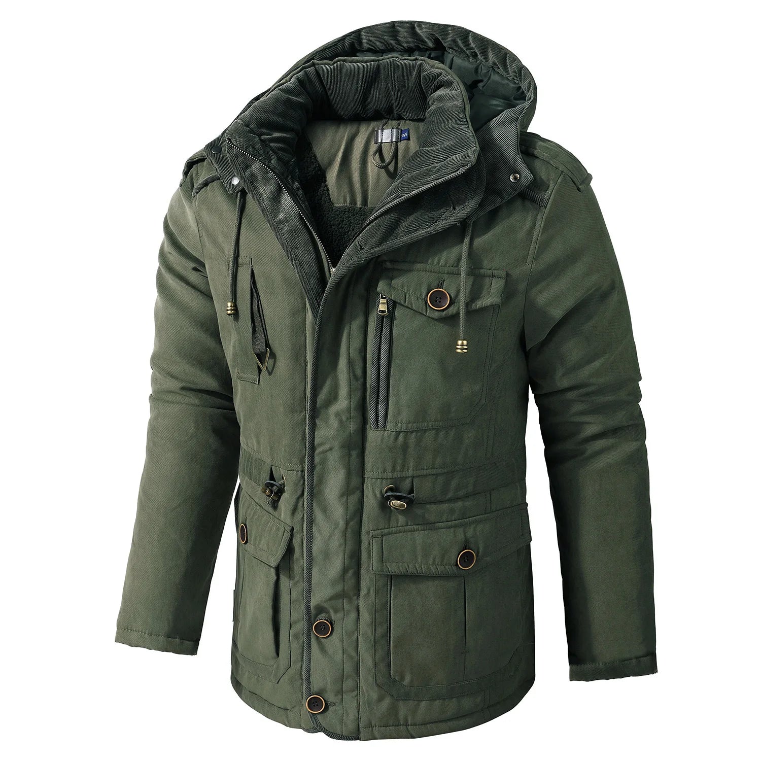 Winter Fleece Parkas Men Warm Windproof Jackets Thick Hooded Parka Coat Mens Fur Linner Outerwear Casual Cotton Padded Jacket voguable