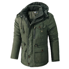 Winter Fleece Parkas Men Warm Windproof Jackets Thick Hooded Parka Coat Mens Fur Linner Outerwear Casual Cotton Padded Jacket voguable