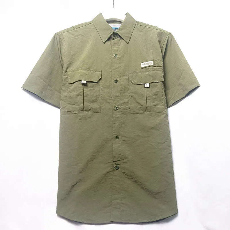 Camisa para hombres 2024 Spring/Summer New Long sleeved Short sleeved Classic Polo Collar Shirt Top Pocket Men's Casual Shirt voguable