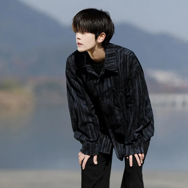 Long Sleeve Shirts Striped Spring outdoor Fashing 2025 New Breathable Hiking Work Shirt Casual Button Down Shirt with Pocket voguable