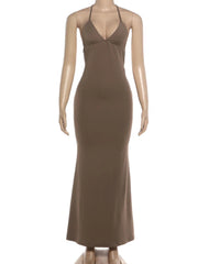 Voguable  Sequin Butterfly Maxi Dress Women Tassel Halter v-Neck Sleeveless Summer New Trend Stretch Sexy Vacation Vestidos voguable