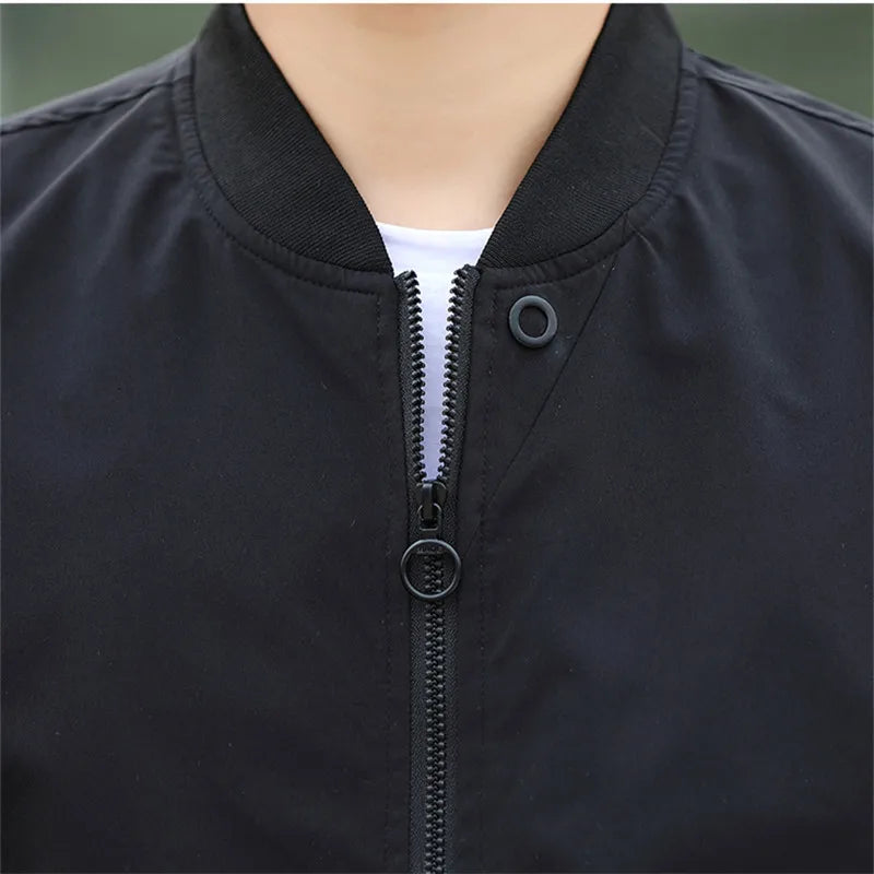 New Autumn Bomber Baseball Jacket Men Fashion Slim Fit Coat Streetwear Solid Color Male Outwear Zipper Casual Jackets Brand Tops voguable