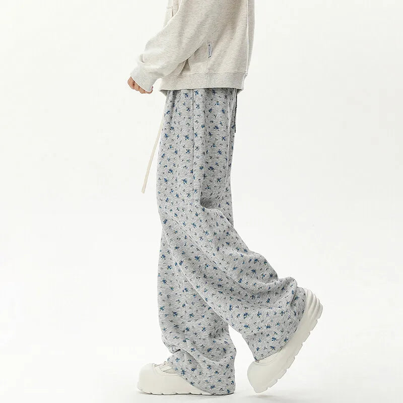 Printed Casual Pants Men Fashion Oversized Wide Leg Pants Men Streetwear Hip-hop Loose Straight Pants Mens Joggers Trousers voguable