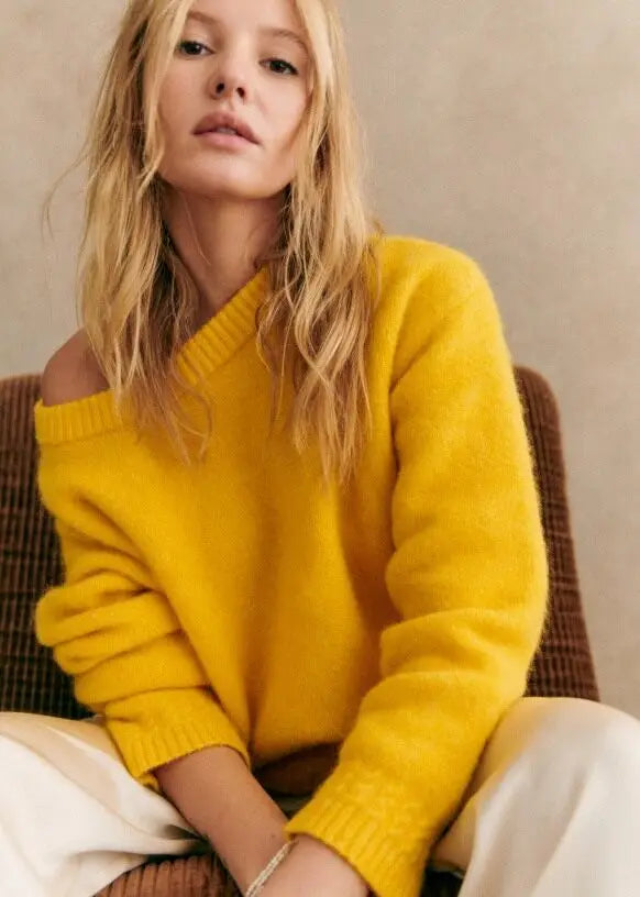 Solid Knit O-neck Elegant Women Pullover Long Sleeve Oversized Loose Soft Warm Sweater  Autumn Chic Casual Office Knitwears voguable
