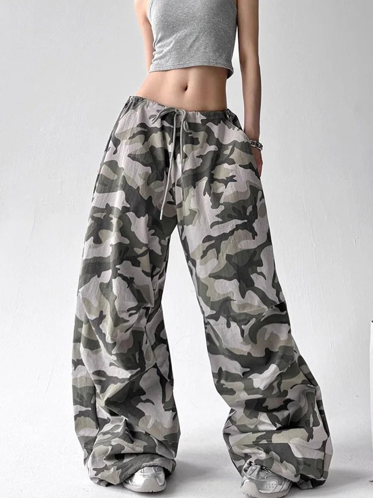 Y2K Camouflage Cargo Pant Women Streetwear Loose Hip Hop Harajuku Trousers American Vintage High Waist Summer Bf Casual Pants voguable