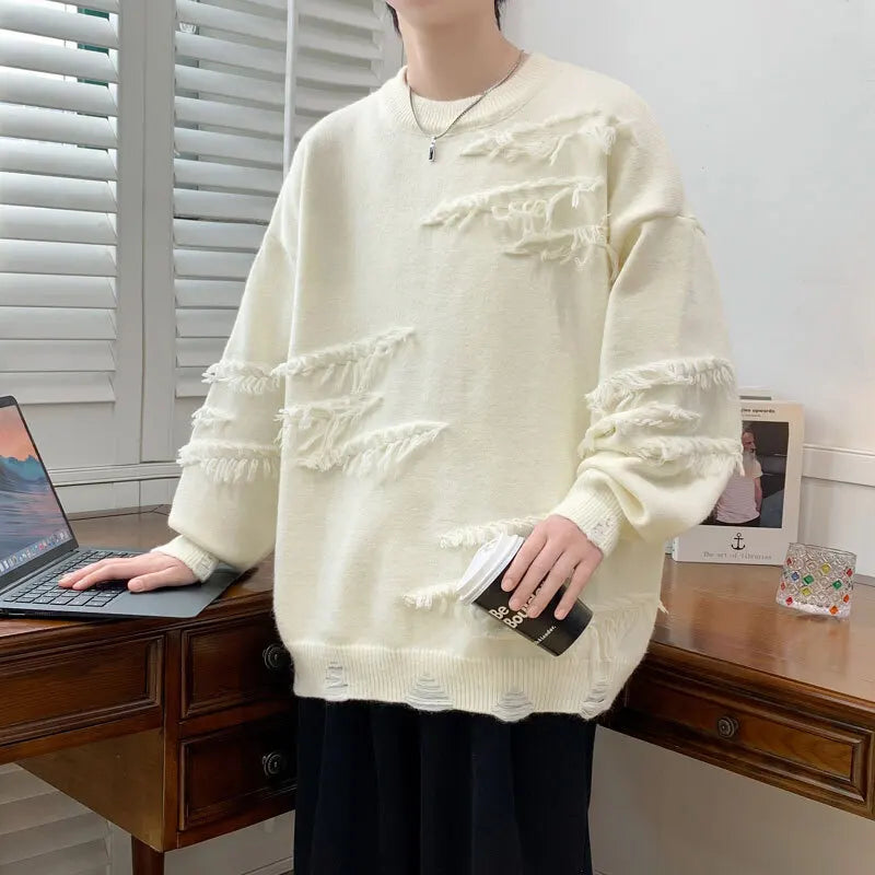 Winter Sweaters Men Warm Fashion Casual Knitted Pullovers Men Streetwear Loose Long Sleeved Sweaters Mens Jumper Clothes M-4XL voguable