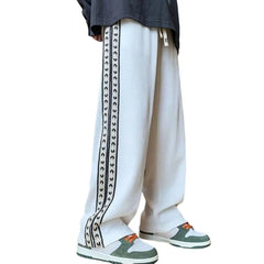 Men Pants Shrink Resistance Absorb Sweat Casual Trousers Drawstring Elastic Waist Waffle Grid Spring Sweatpants Men's Clothing voguable