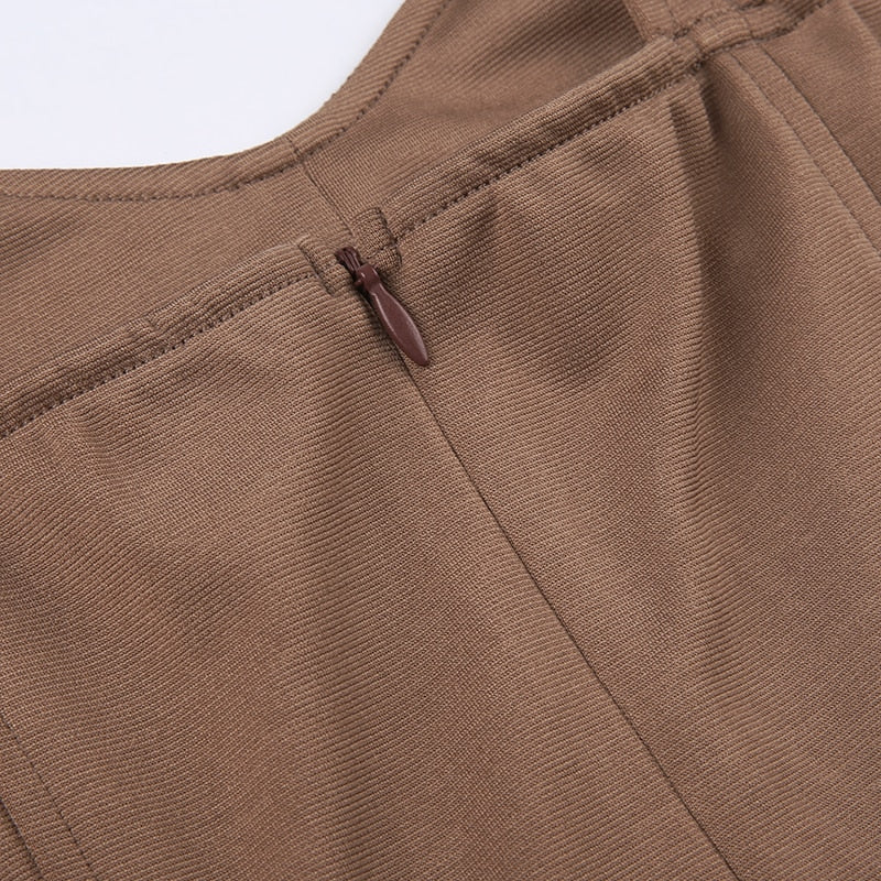 Brown Stitching Corset Birthday Party Dress mysite